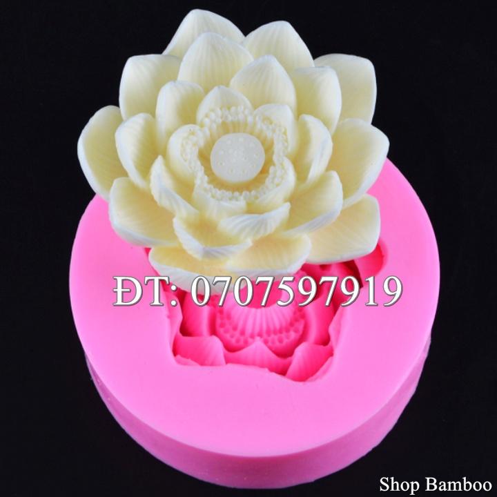Khuôn silicon làm rau câu hoa sen đại đóa - Loại 11 cm - Mã số Q 1725