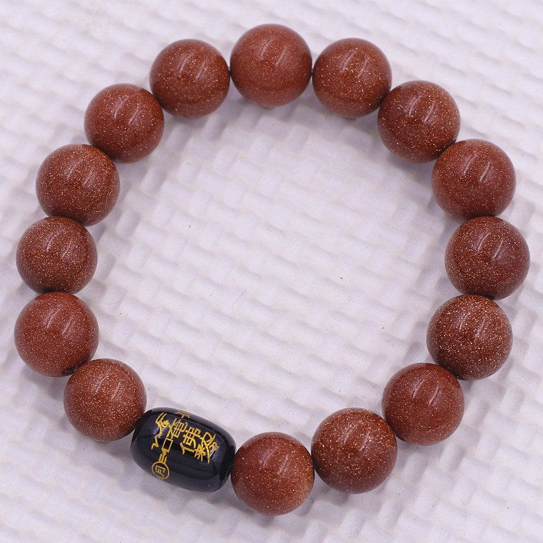 Vòng chuỗi đeo tay đá kim sa cắt giác 10 ly charm hạt giải thái tuế phù, vòng chuỗi phong thủy, giải năm hạn thái tuế