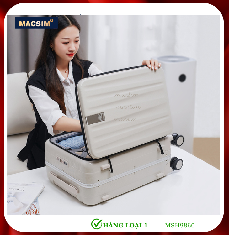 Vali cao cấp Macsim Hanke MSH9860 24 inch đen - Hàng loại 1