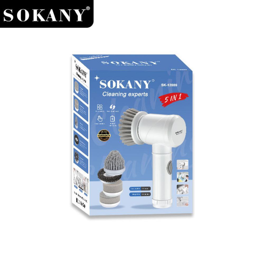 Máy cọ rửa nhà bếp cầm tay đa năng 5IN1 Sokany SK-12009 dụng cụ cọ rửa nhà bếp, bồn rửa mặt, đánh giày, có sạc pin tiện lợi - HÀNG CHÍNH HÃNG