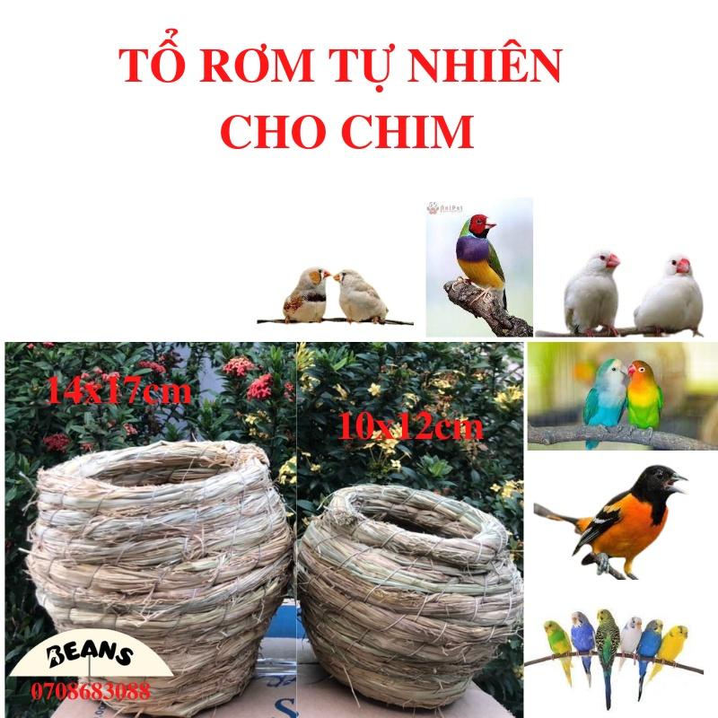 Tổ rơm cho vẹt nhỏ, chim finch, chào mào,..... làm từ sợi rơm tự nhiên thủ công an toàn