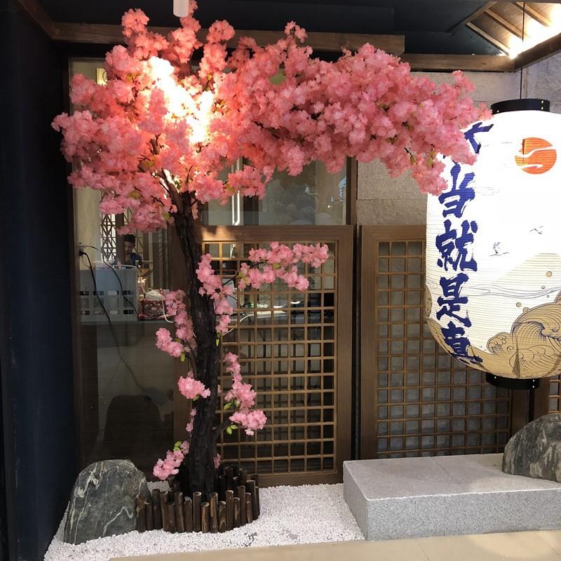 Cành hoa anh đào Nhật Bản 1m làm cây đào nhân tạo, hoa giả trang trí nhà cửa, sân vườn, nhà hàng, khách sạn
