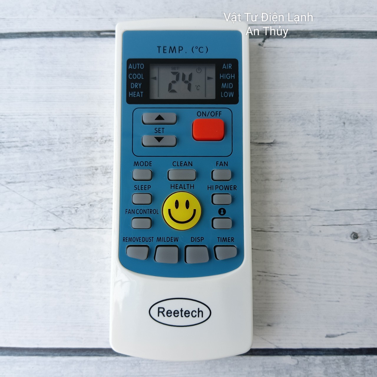 Remote máy lạnh REETECH mặt cười