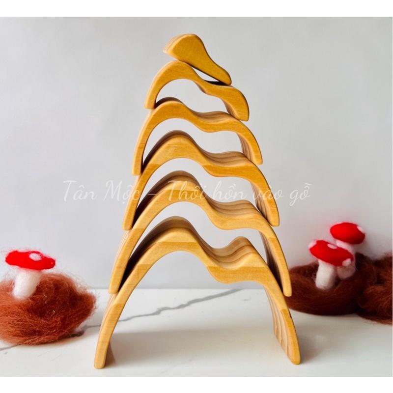 Núi gỗ Montessori/ Đồ chơi gỗ mô phỏng thiên nhiên