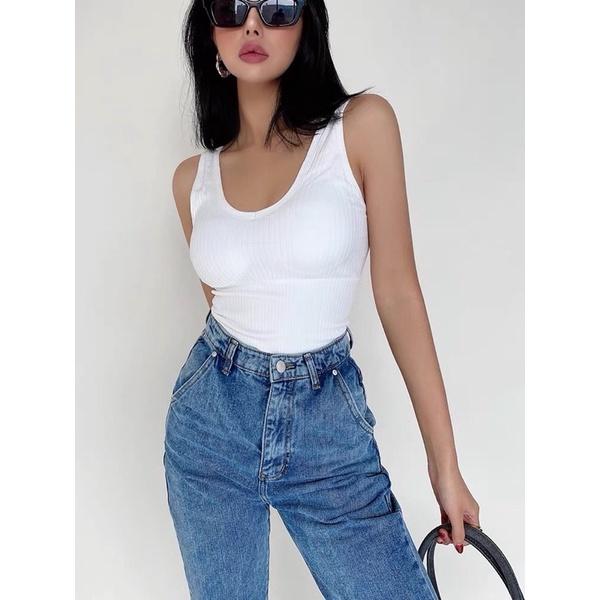 Áo sport bra cổ tim có sẵn mút vừa