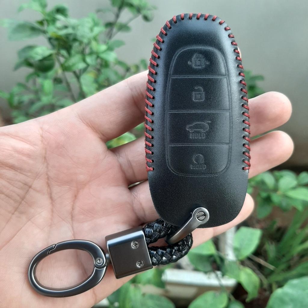 Bao da chìa khoá HYUNDAI SANTAFE , TUCSON . Da thật 100%, bảo hành 2 năm