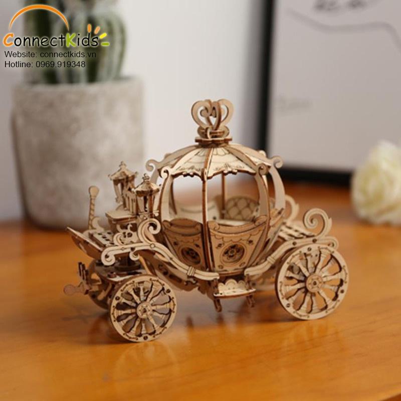 Đồ Chơi Lắp Ráp Bằng Gỗ 3D Robotime Mô hình Xe Bí Ngô