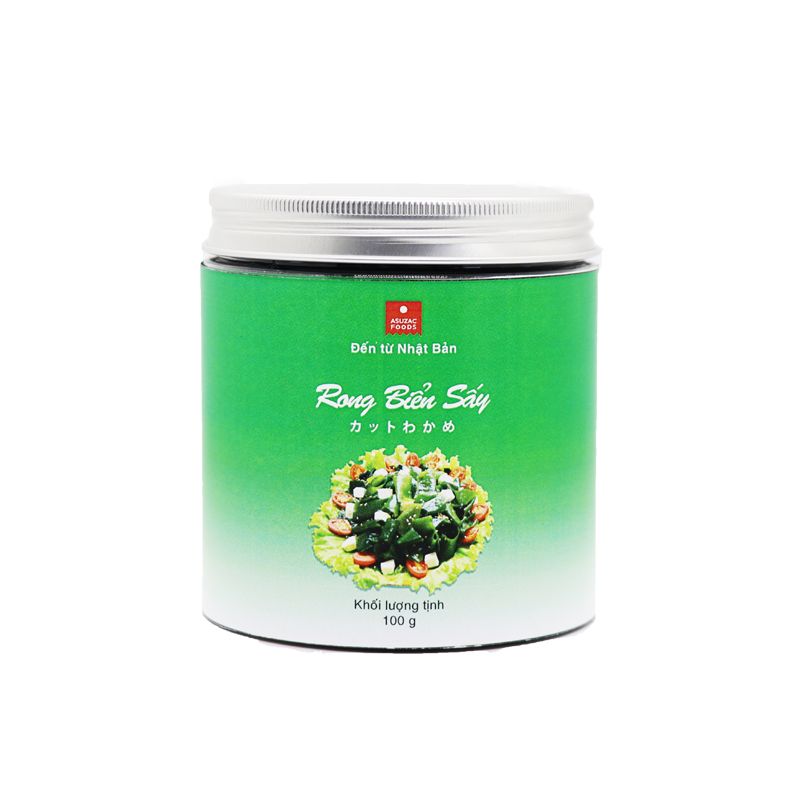 Rong biển sấy nấu canh Asuzac hũ 100 g/ Lá rong biển wakame sấy khô