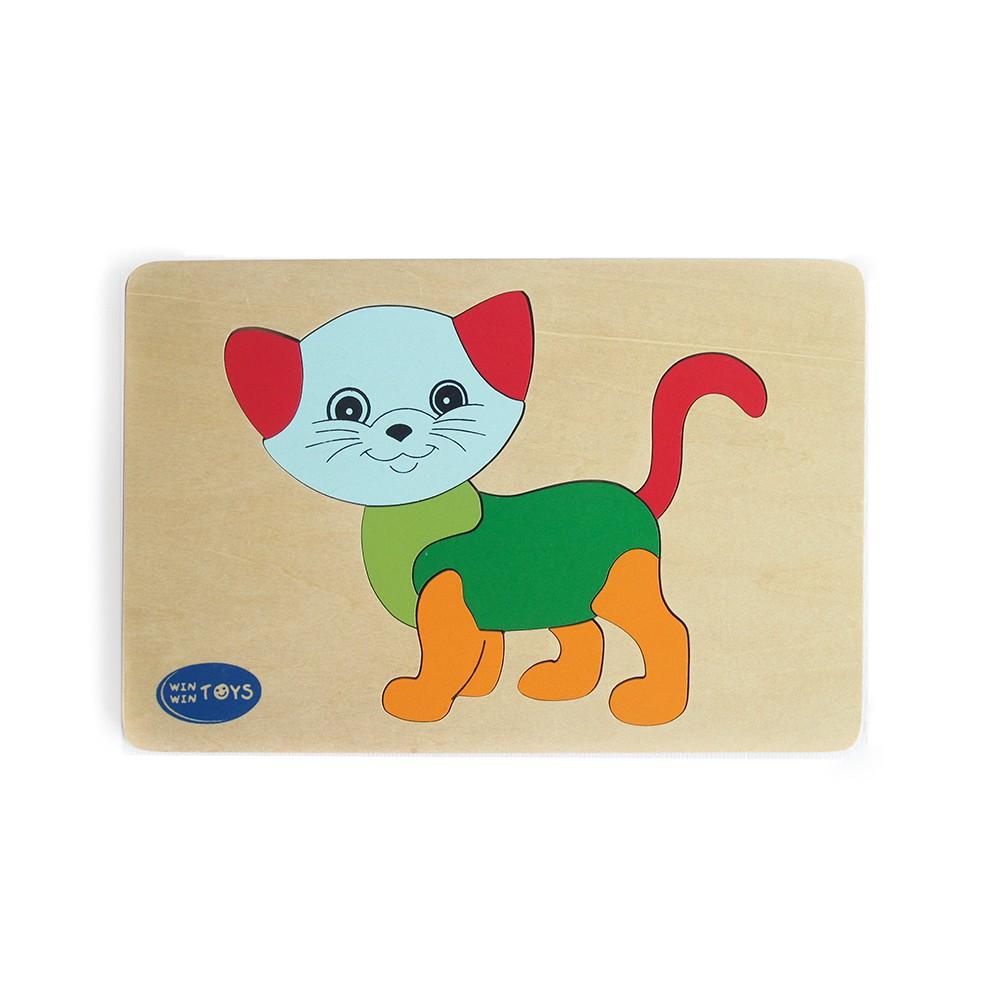 Đồ chơi gỗ Tranh ghép thú | Winwintoys 61242 | Phát triển tư duy và phân biệt màu sắc