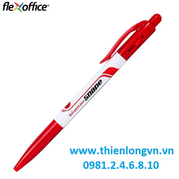 Hộp 20 cây bút bi 0.7mm Flexoffice FO-023 mực đỏ