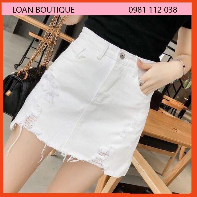 CHÂN VÁY JEAN RÁCH LAI NGẮN CHẤT ĐẸP CO GIÃN TÔN CHÂN DÀI DÁNG CAO RÁO-SAM STORE