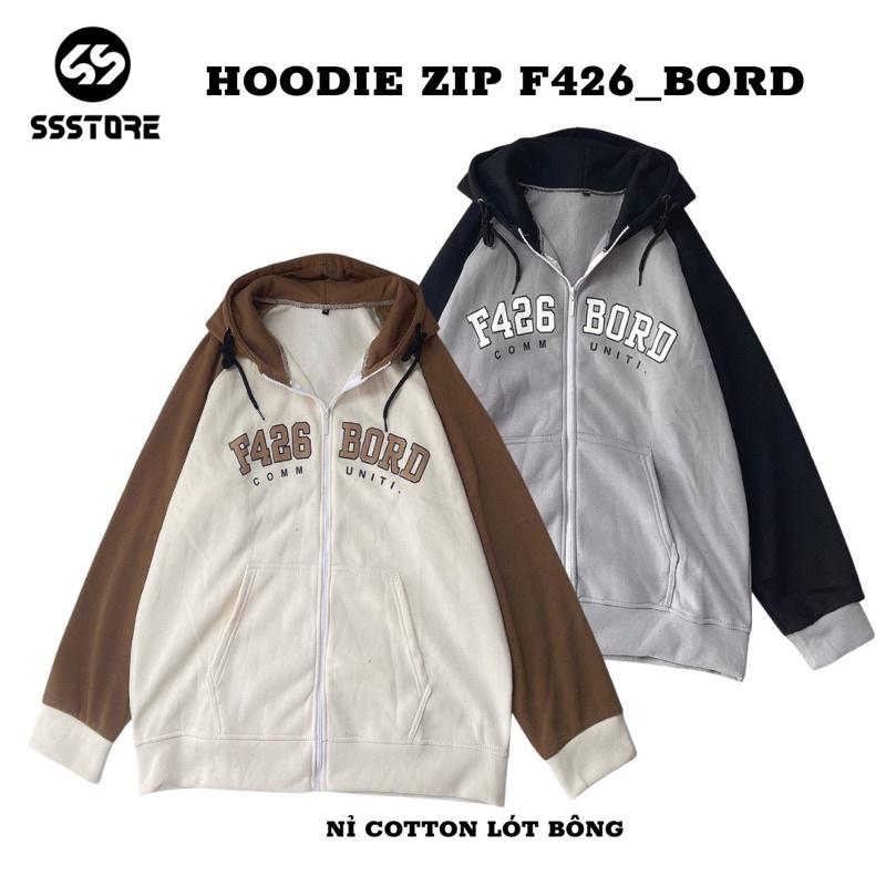 Áo khoác hoodie zip F426 phối tay V2 có nón vải nỉ bông 2 màu form rộng unisex nam nữ