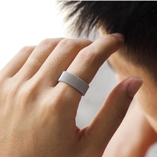Nhẫn Nam Nữ Xích Elas Ring Phong Cách Hiphop Màu Đen Bạc Đẹp Cao Cấp - Nhẫn Chất liệu Titan Không Gỉ - Elas Ring -CamCam