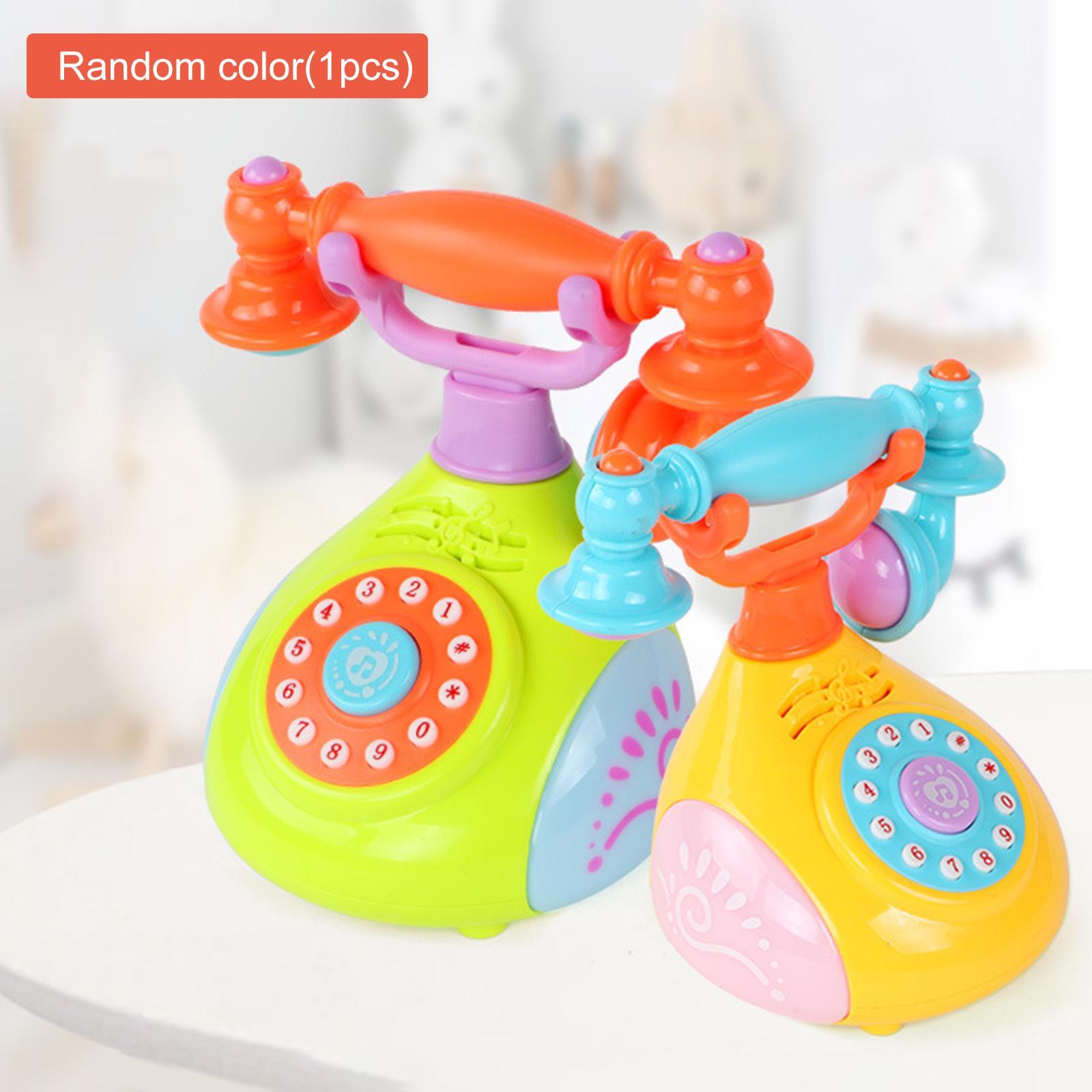 Cartoon Electric Telephone Toy for 1 2 3 Year Old Kids Xmas Gift