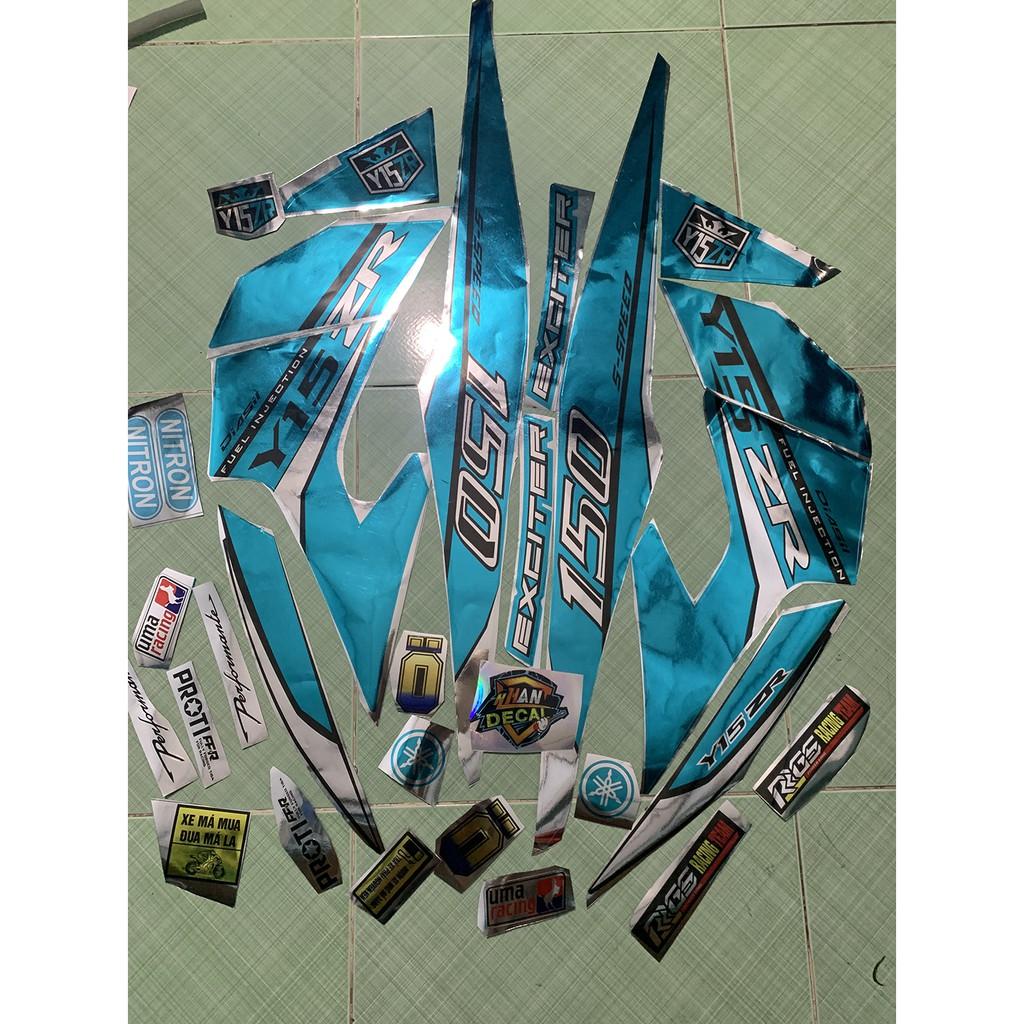 Tem exciter 150 Y15ZR xanh ngọc crom