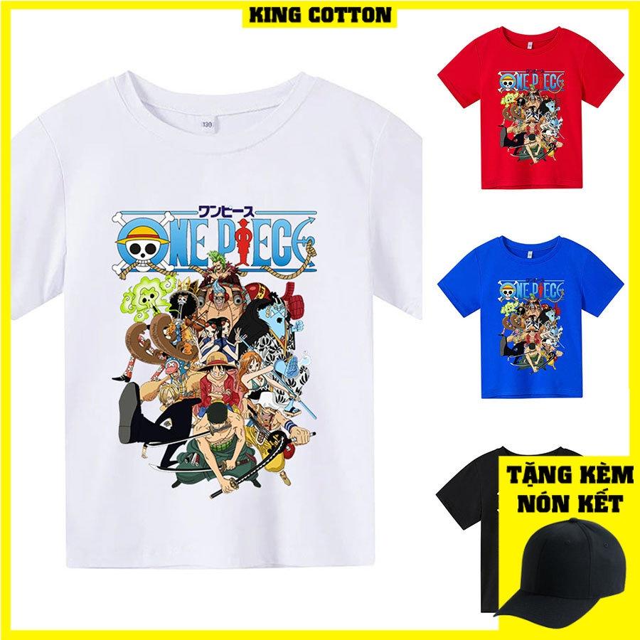 Áo thun trẻ em ONE PIECE, 4 màu, có size người lớn, King Cotton