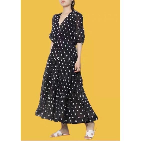 Đầm xoè tầng dập li vintage