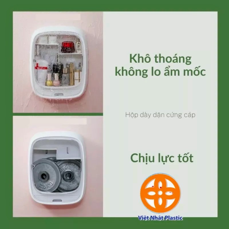 Kệ đựng mỹ phẩm treo tường, tủ đồ dán tường nhà tắm 2 ngăn có lắp đậy đa năng Hokori 3635. Bảo hành 12 tháng