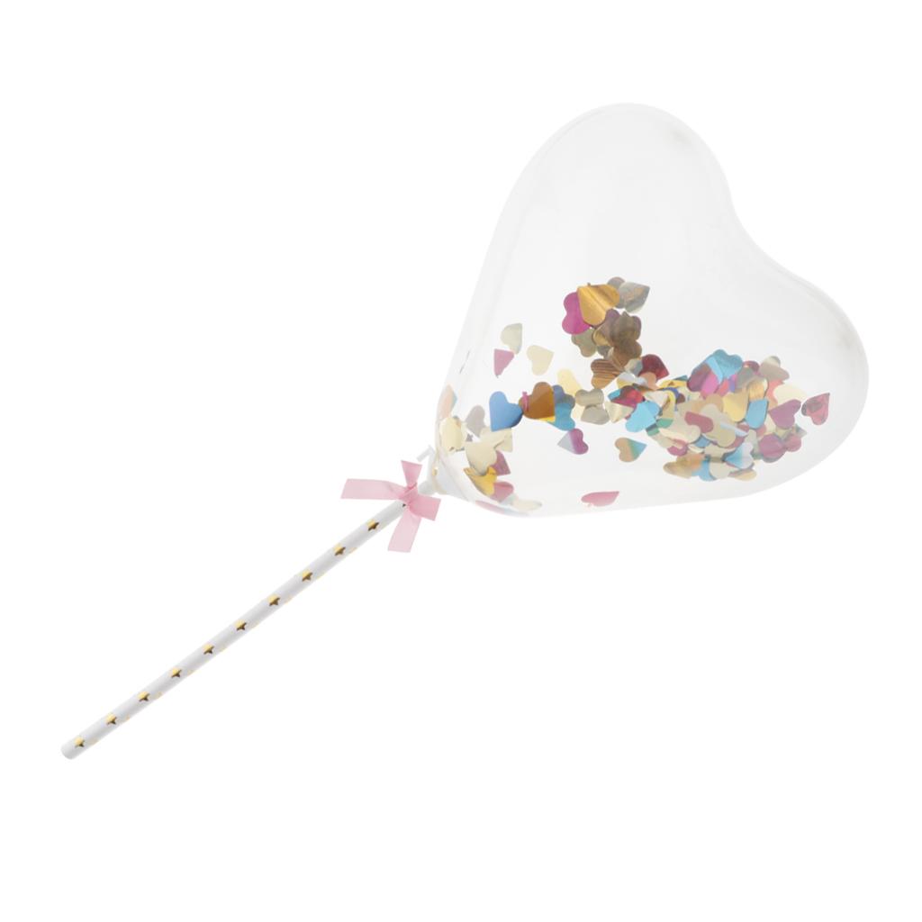 6x Heart Balloon Birthday Cake Topper Girl Baby Shower Cupcake Food Picks