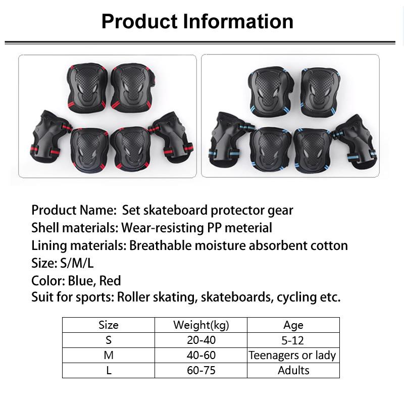 Skateboard Ice Con lăn trượt băng bảo vệ khuỷu tay Hip Pads Bảo vệ an toàn Người bảo vệ đạp xe đạp Người bảo vệ mũ bảo hiểm cho trẻ em người lớn Color: Red Pads Size: L