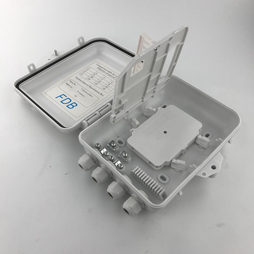 12 Core FTTH Fiber Optic Distribution Box, Terminal Box ABS FTTH Terminal Box for Outdoor Indoor, Rainning-proof, Waterproof