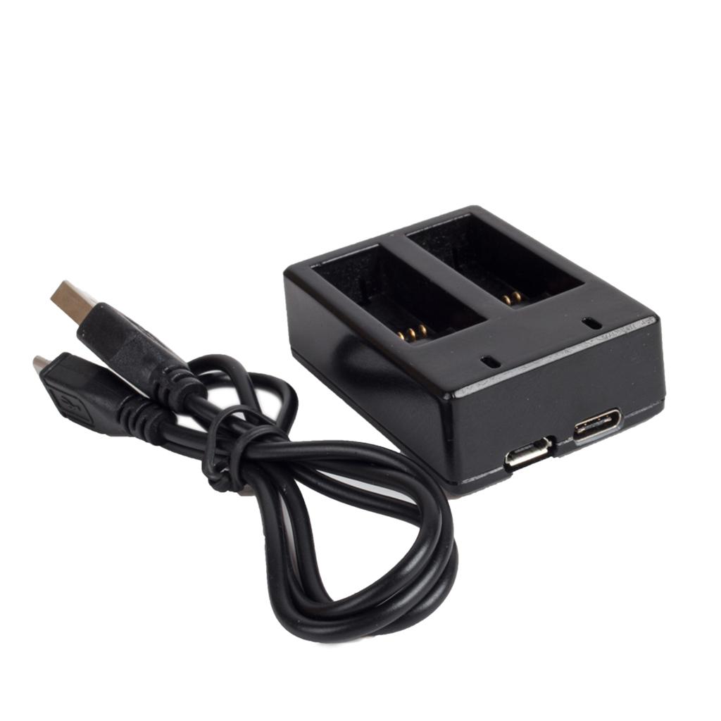 Dual Battery Charger with Micro USB Type C Cable 2 Channel for Hero5