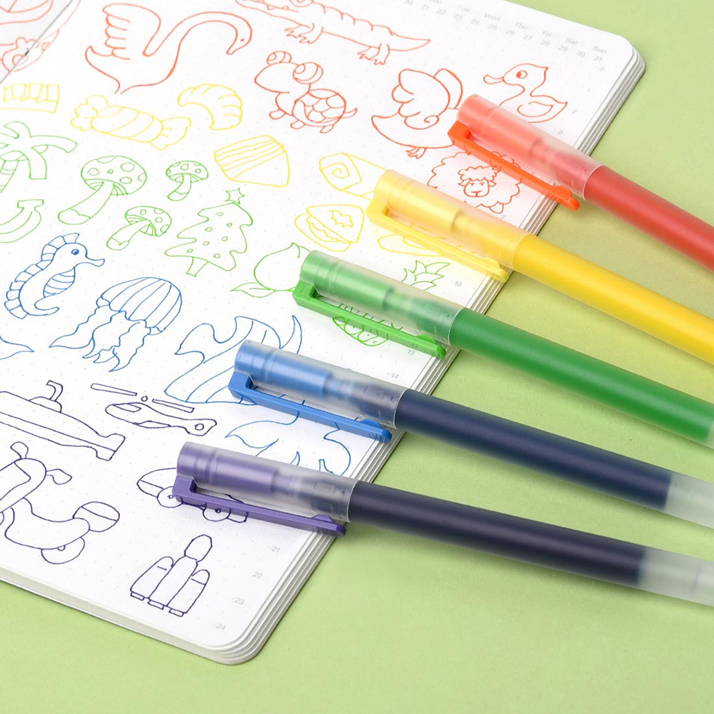 Lốc 5 cái bút đầy màu sắc trung tính Xiaomi Gel Pen With 0.5 Refill Neutral