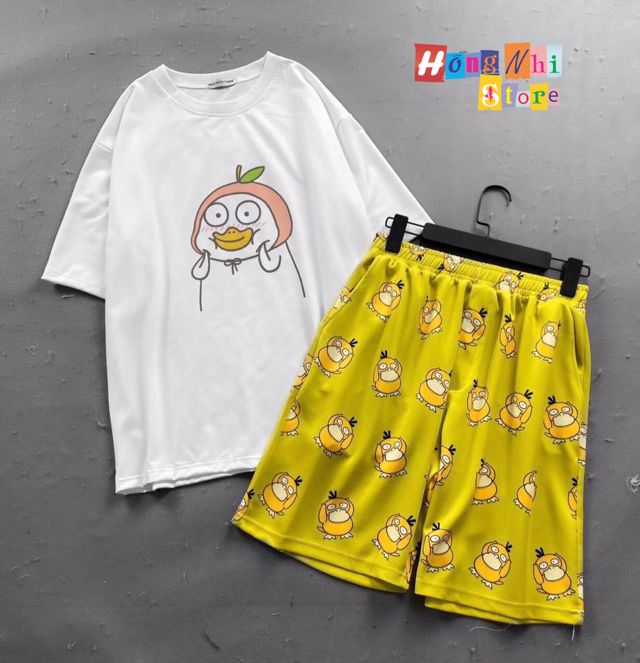 Quần Short Cartoon Unisex Hình Vịt - Quần Đùi Hoạt Hình Siêu Cute - MM