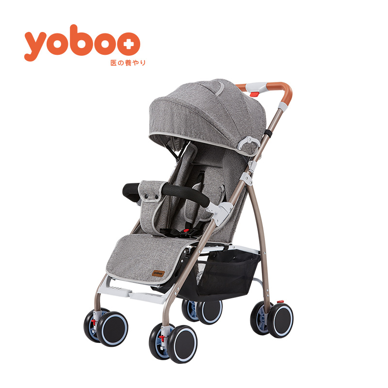 Xe đẩy gấp gọn cho bé Yoboo YB-0067 bánh xe có phanh, tựa lưng chống gù điều chỉnh nhiều góc độ - Hàng chính hãng