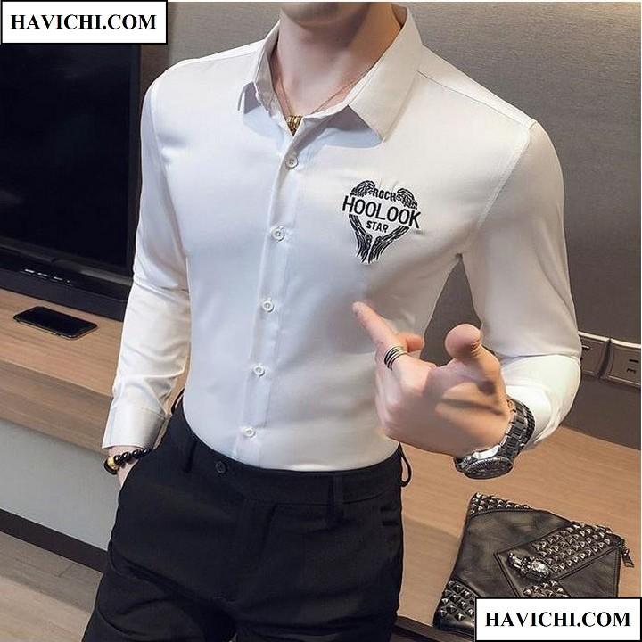 ÁoSơ mi nam trắng thêu