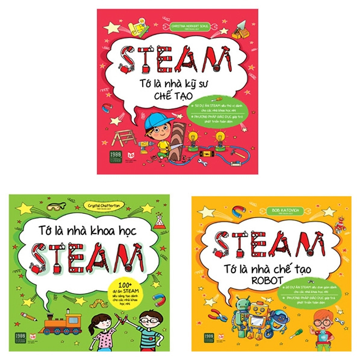 Combo 3 cuốn sách Steam: Tớ là nhà khoa học steam, steam tớ là nhà kỹ sư chế tạo, Steam tớ là nhà chế tạo robot