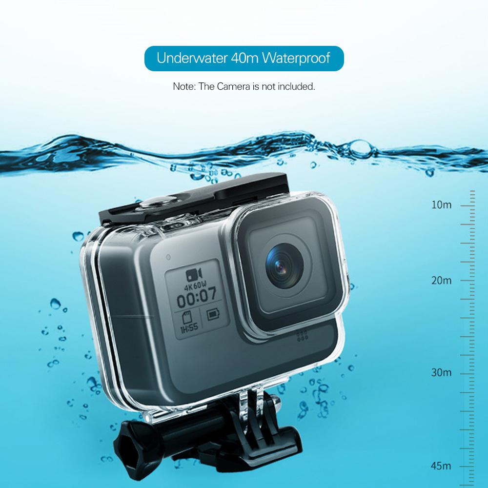 Bộ phụ kiện máy ảnh tương thích với GoPro Hero 8 với hộp đựng đồ bảo vệ màn hình chống thấm nước Silicone