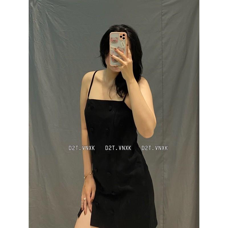 Đầm 2 Dây Nút Bọc