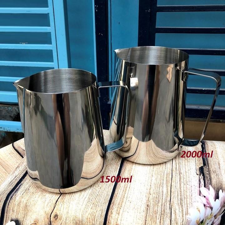 Ca đánh sữa INOX 304. Dụng cụ PHA CHẾ dùng đánh sữa, rót đong nguyên liệu theo định mức sẵn có Nhiều SIZE dung tích