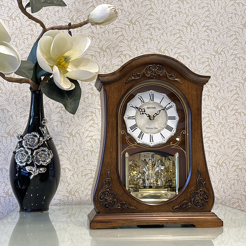 Đồng hồ để bàn hiệu RHYTHM - JAPAN CRH165NR06 Wooden Table Clocks