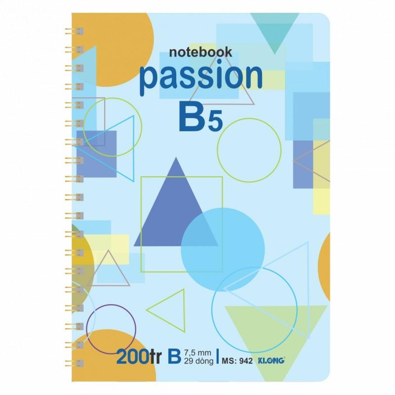 Sổ kẻ ngang lò xo kép KLONG B5 200 trang 70/76; MS: 942