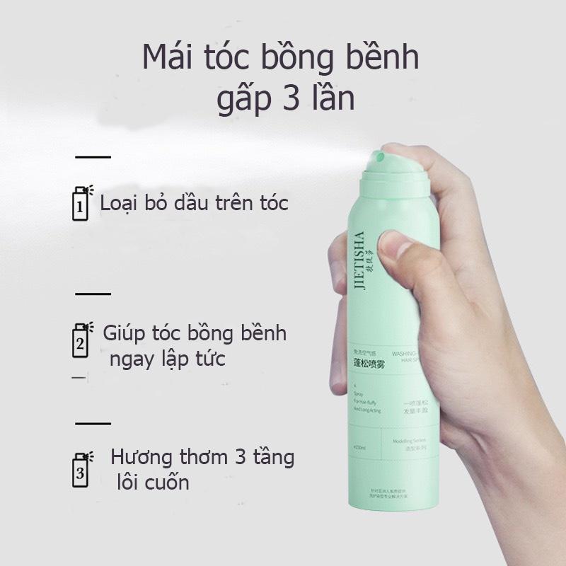 Dầu Gội Khô Dạng Xịt 150ml Giúp Tóc Bồng Bềnh Suốt 8 Tiếng Không Dầu, Không Bết