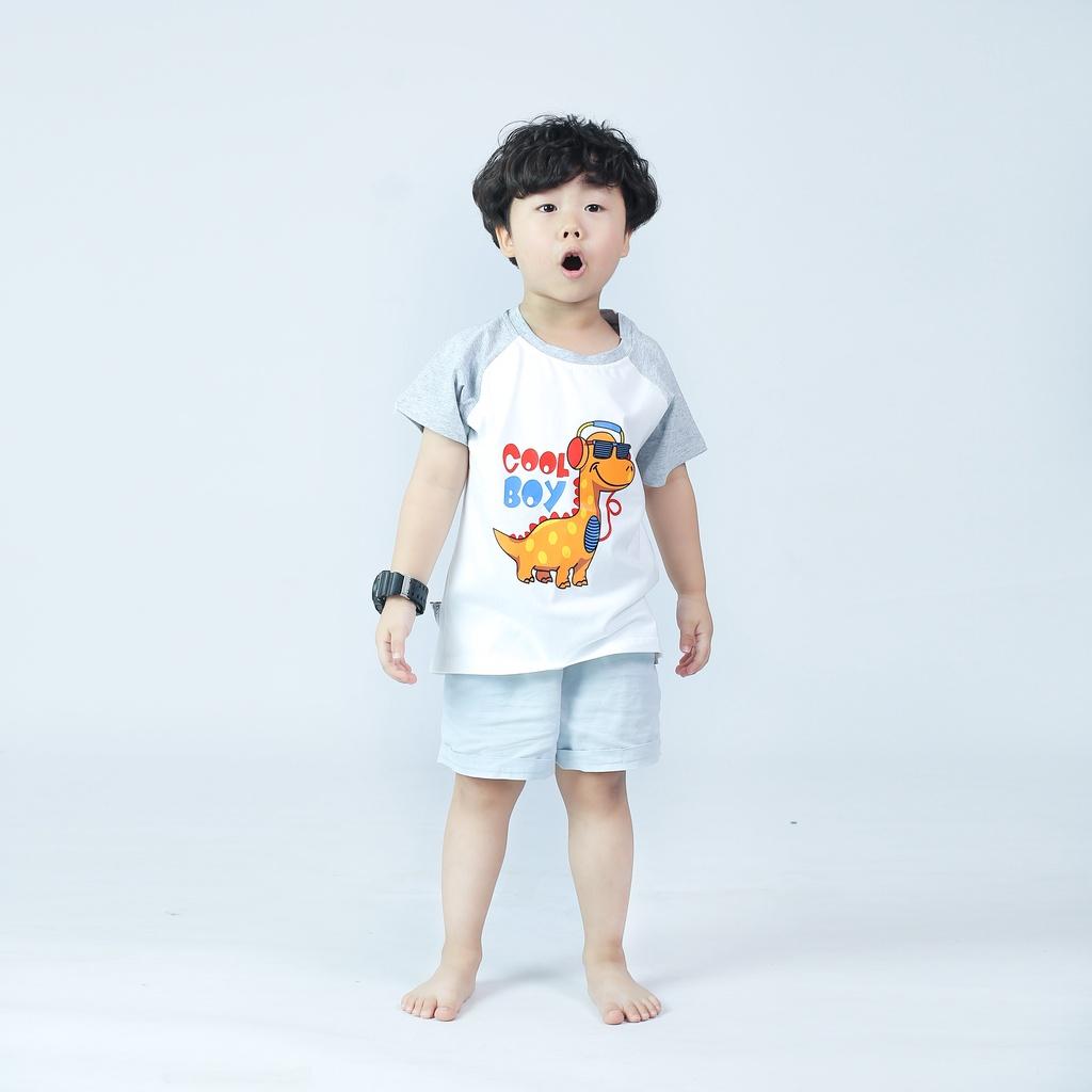 Áo thun bé trai bé gái BabyloveGo in hình khủng long chất liệu cotton sợi thoáng mát - KL001