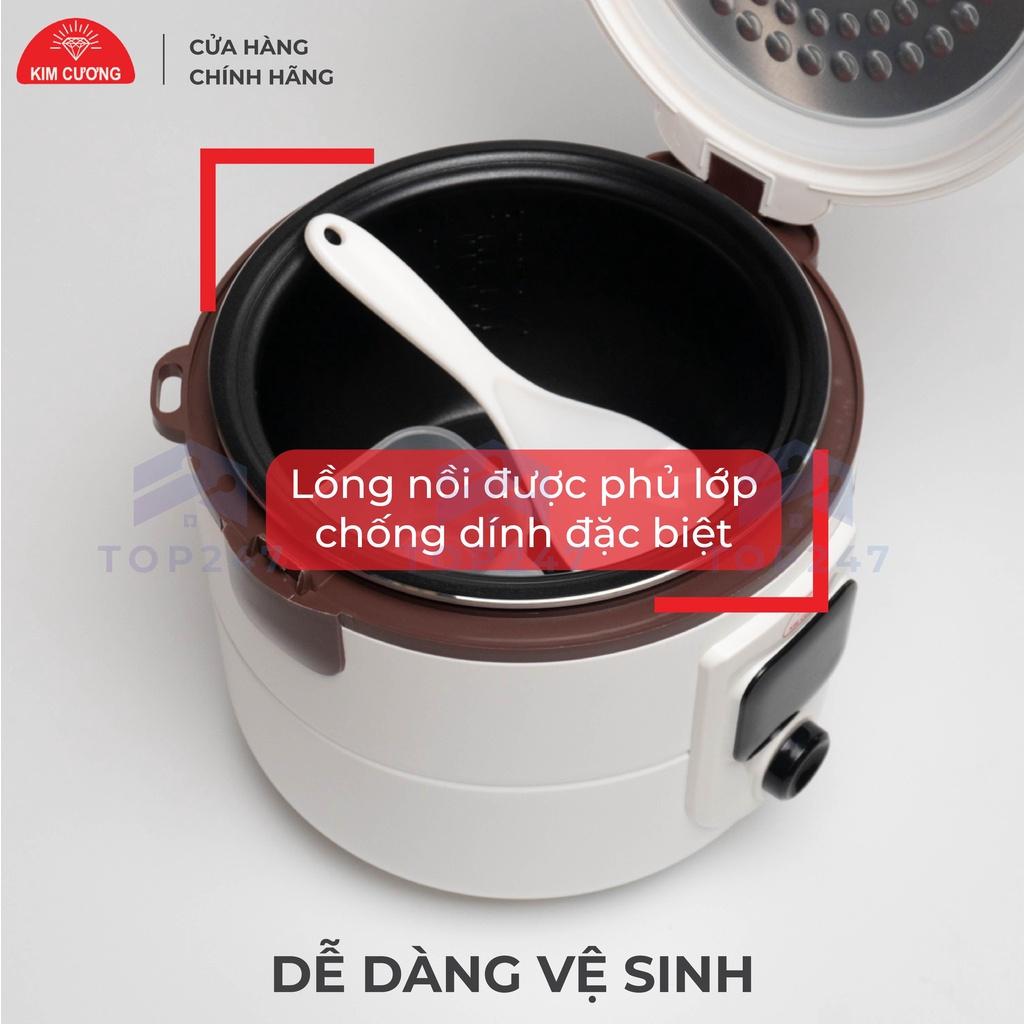 Nồi Cơm Điện Kim Cương 1.8 Lít Đa Năng Nắp Gài Chống Dính - Hàng Chính Hãng