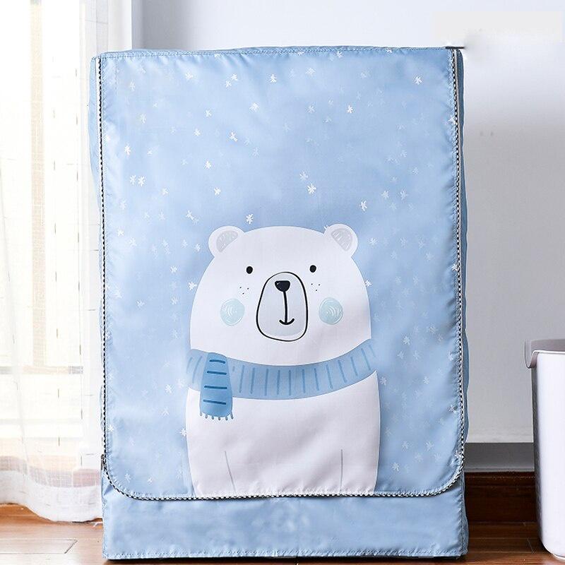 Washing Machine Cover Waterproof Home Polyester Roller Laundry Silver Coating Dustproof Case Cover
