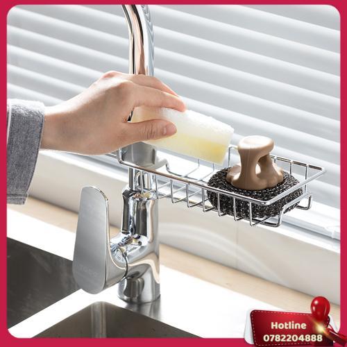 Giá Treo Đồ Rửa Bát Inox Gắn Trên Vòi Tặng Kèm Khăn Lau Cao Cấp - Miễn Phí Vận Chuyển