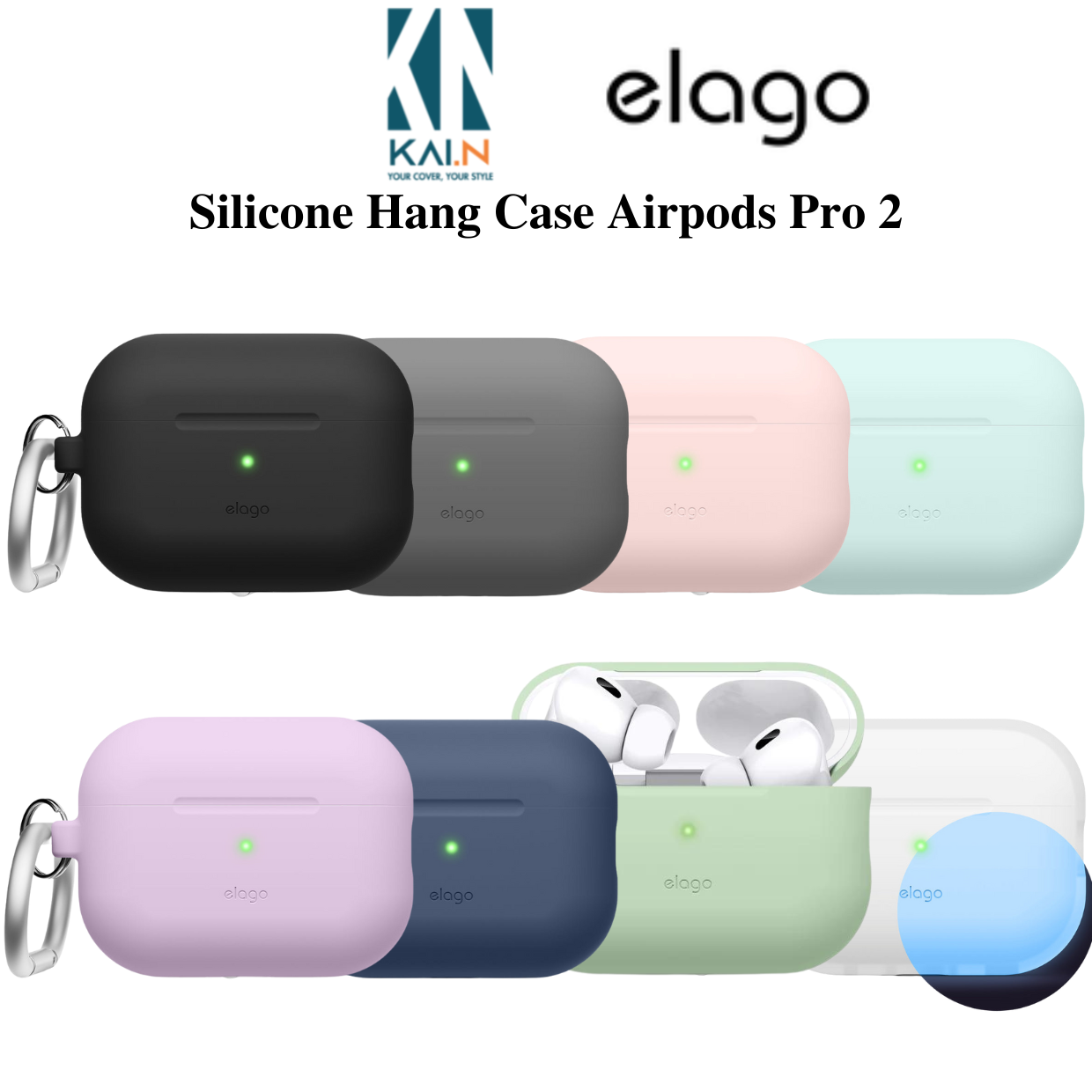 Ốp Elago Silicone Hang Case Dành Cho Airpods PRO 2 , Nhiều Màu - Hàng Chính Hãng