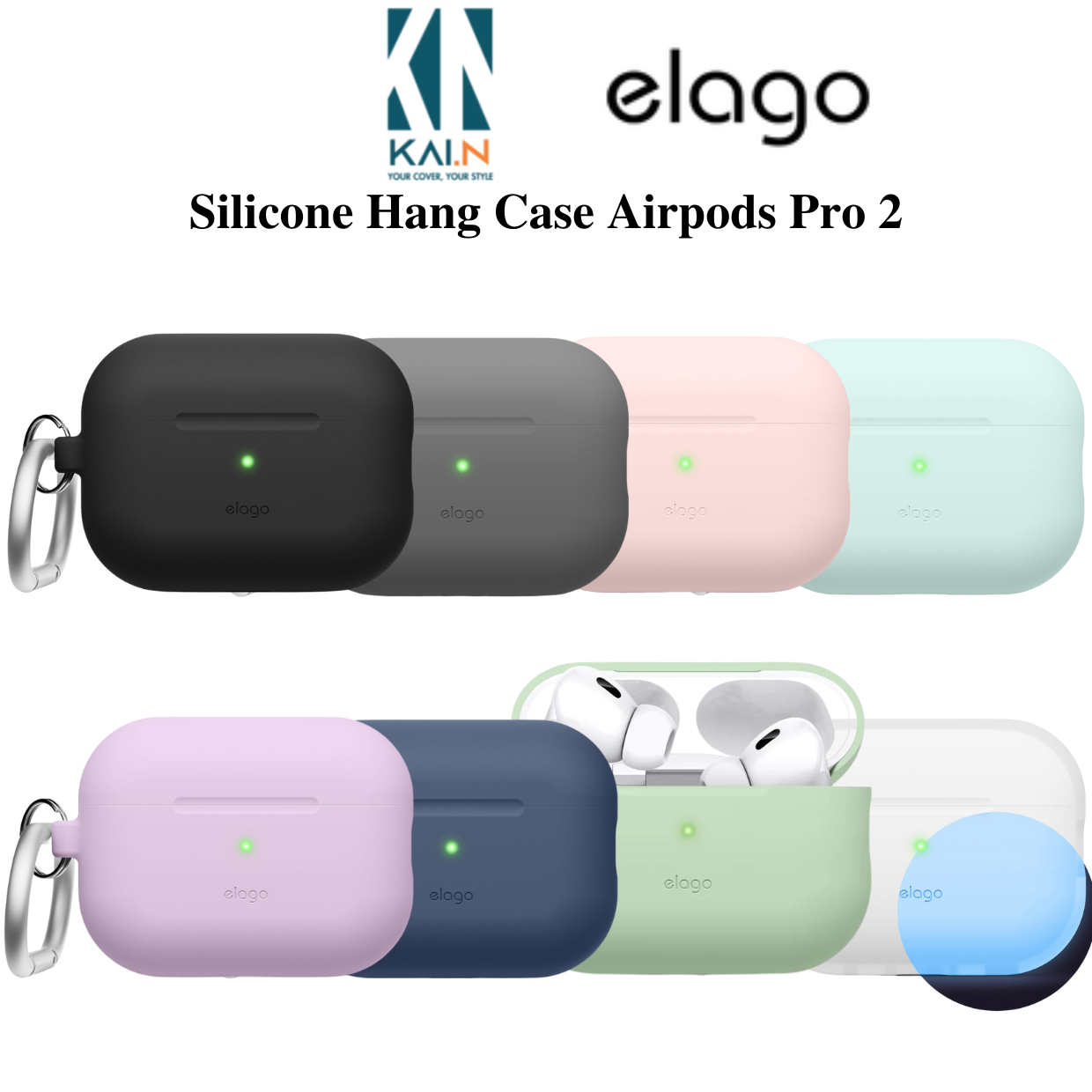 Ốp Elago Silicone Hang Case Dành Cho Airpods PRO 2 (2022), Nhiều Màu - Hàng Chính Hãng