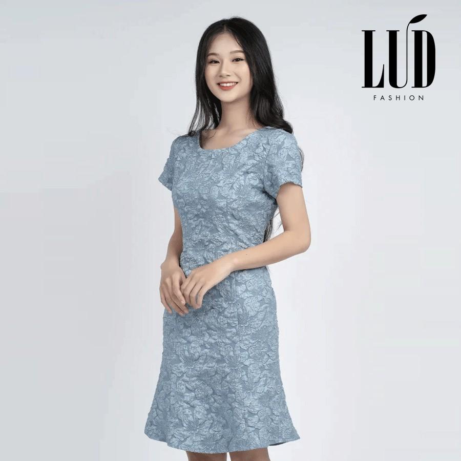 Đầm nữ đuôi cá họa tiết hoa LUD Fashion