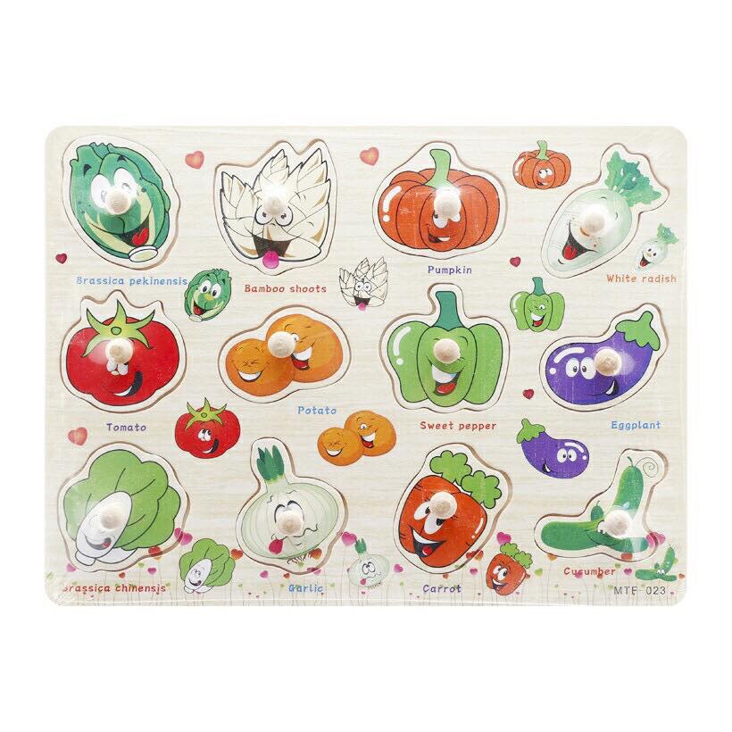 Đồ chơi thông minh - an toàn cho bé - combo 5 bảng núm gỗ nhiều chủ đề - mẫu ngẫu nhiên MK00168