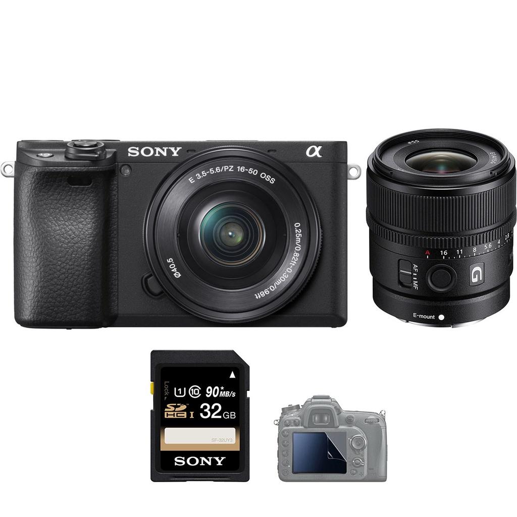 Máy ảnh Sony A6400 + E 15mm f/1.4 G (Hàng Chính Hãng