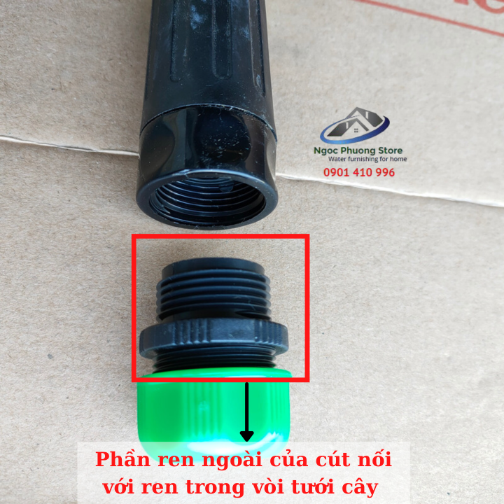 Cút nối nhanh ren ngoài 27mm AQUAMATE W3380 nối ống mềm 14mm-16mm với thiết bị tưới ren trong 27mm