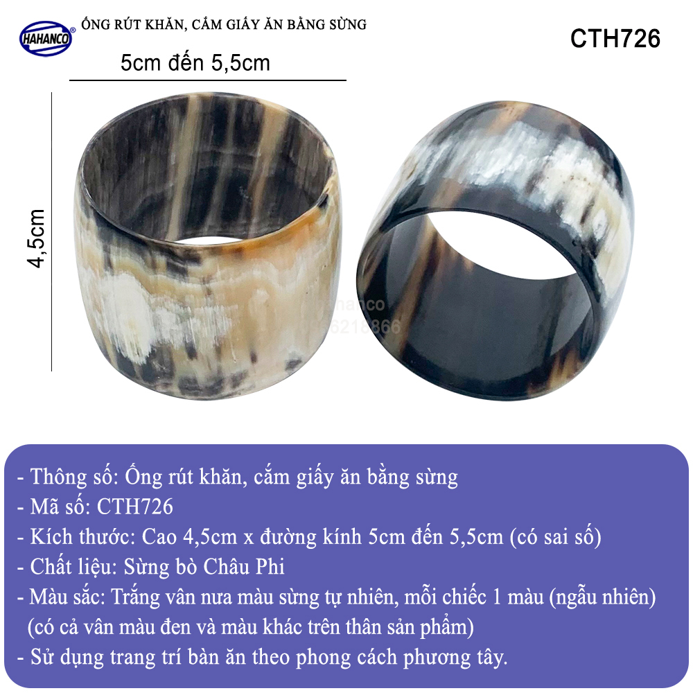 Ống rút khăn ăn, cắm giấy ăn decor bằng sừng - theo phong cách phương tây - CTH726