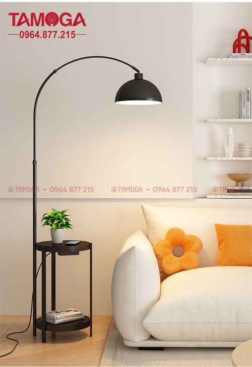 Đèn cây chụp sắt sơn đen 005 BK TAMOGA trang trí, decor phòng khách phòng ngủ