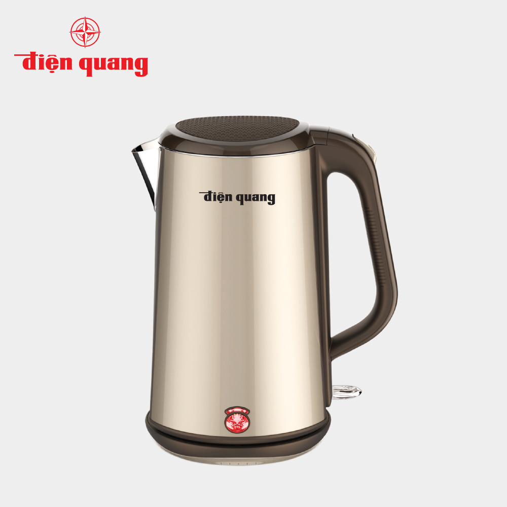 Ấm đun nước cao cấp Điện Quang ĐQ EKT08 1818 GO (1800W, 1.8L, inox 304, vỏ 3 lớp, màu ánh kim)